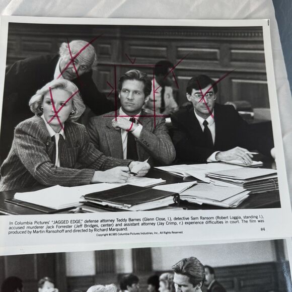 1985 Press Photos Lot Of 8 Jagged Edge Glenn Close Jeff Bridges Columbia Picture - Picture 4 of 12